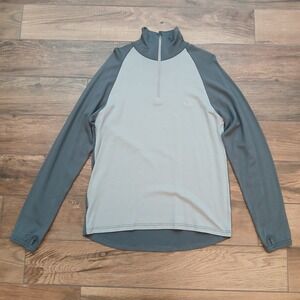 Icebreaker Pullover Mens Extra Large Grey Hiking Bodyfit 260 100% Merino Wool